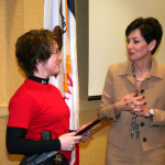 2012 Officer of the Year Deputy Robyn Hoppman with Kim Reynolds, Lieutenant Governor of Iowa