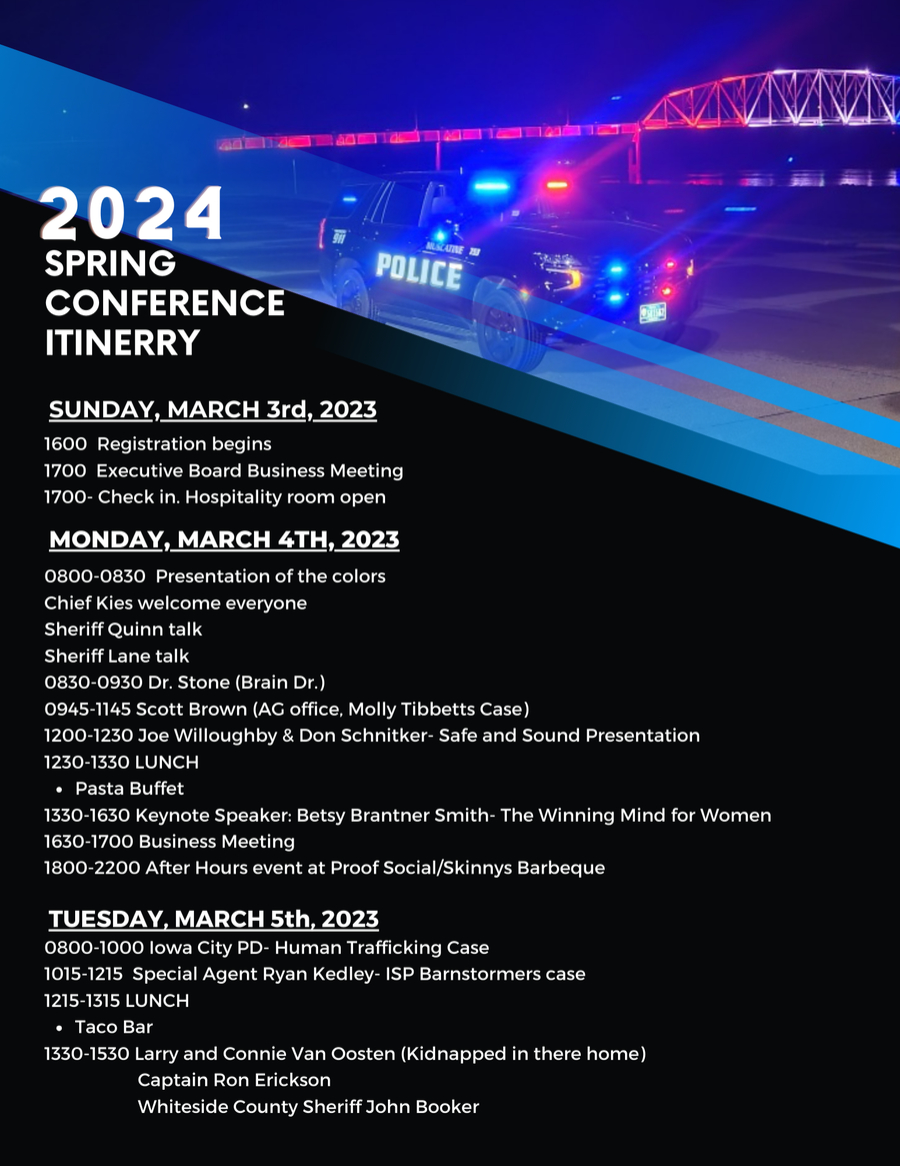 2024 Training Conference Itinerary 