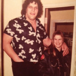 Retired Officer Ann Meyer with pro-wrestler Andre the Giant