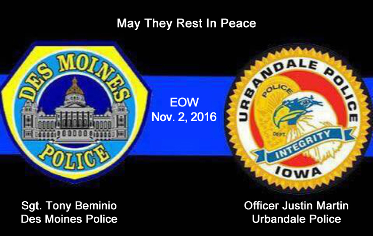 memorial badges, Des Moines Police Urbandale Police
