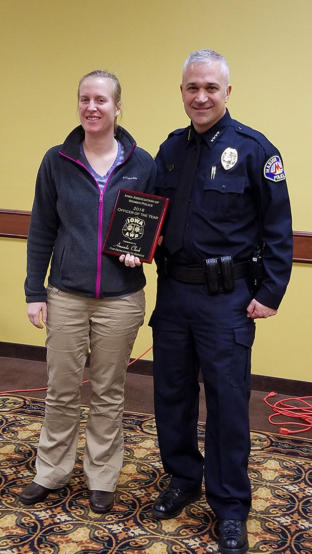 IaAWP Officer of the Year awarded to Amanda Clark, Marion Police